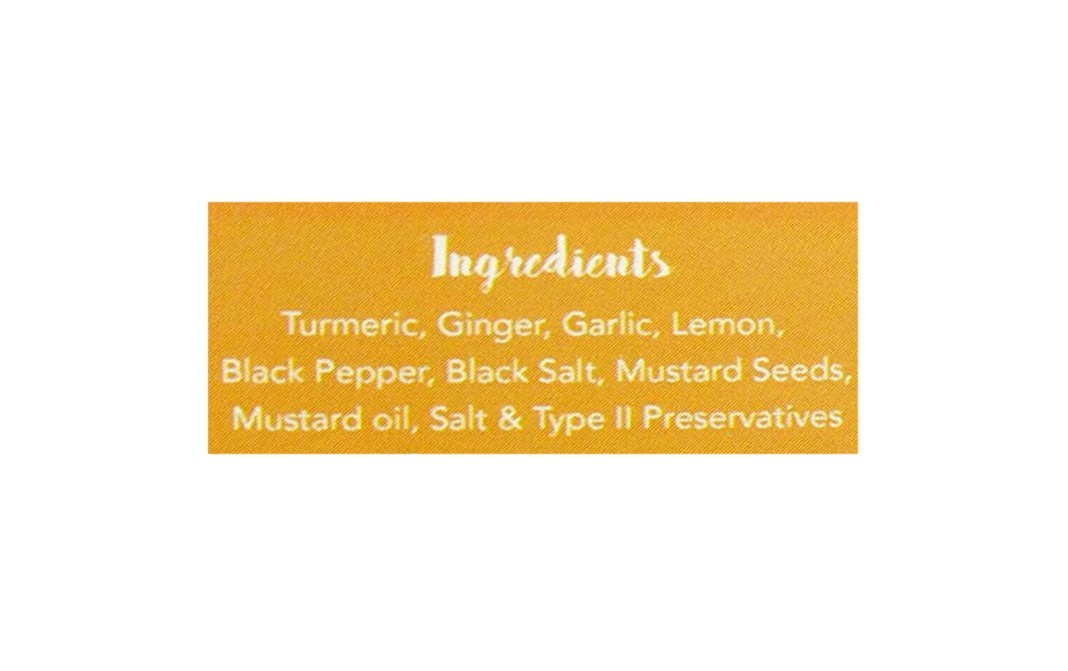 Fore Health Golden Pickle Turmeric Ginger Garlic With Mustard Oil   Glass Jar  250 grams